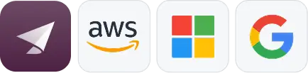 Logos for Terraform, AWS, Microsoft, and Google in a row.