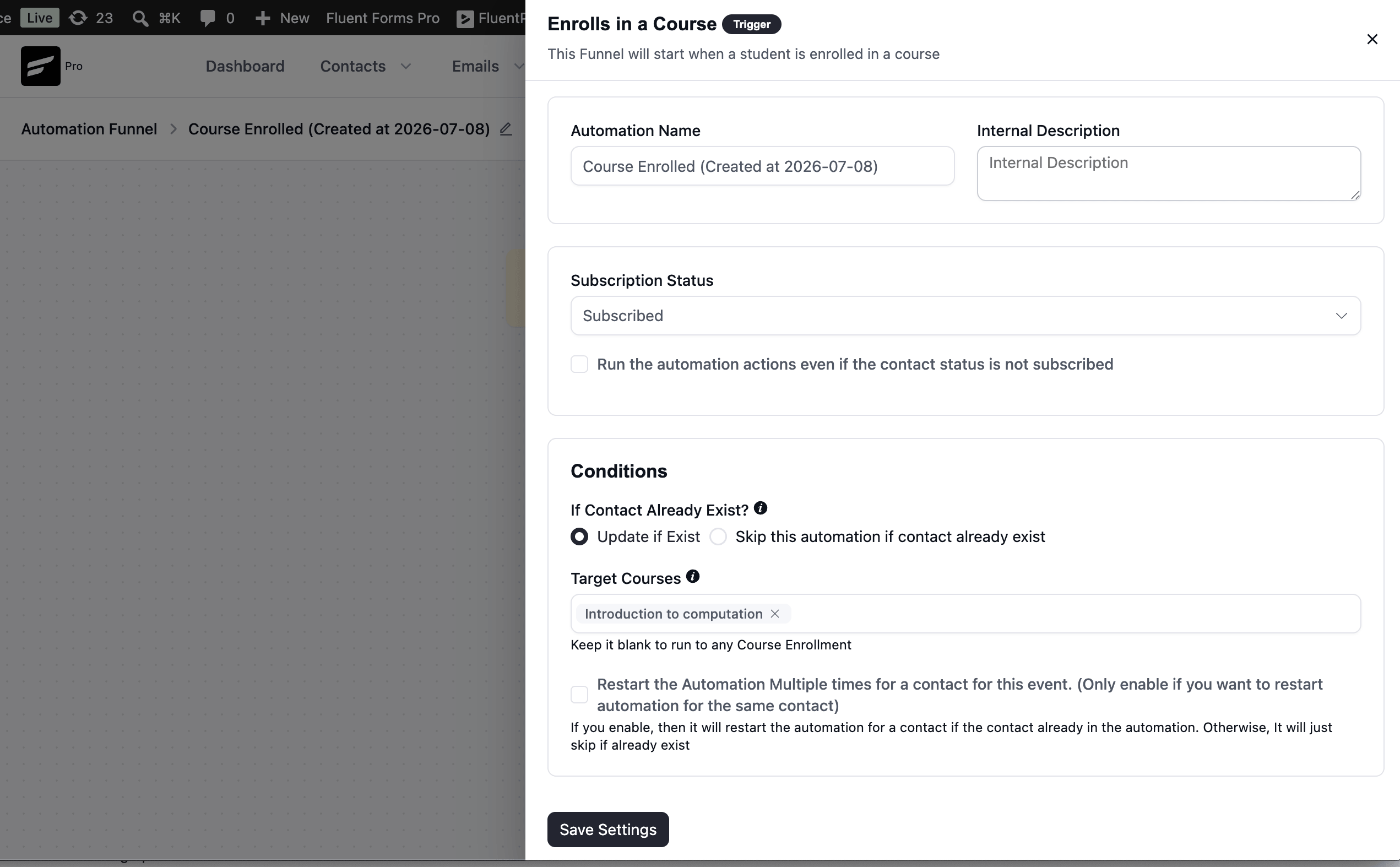 automation configuration