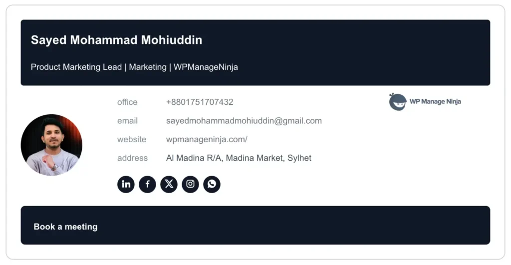 Email Signature Sample 1