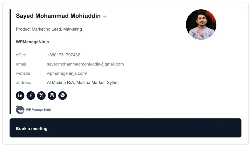 Email Signature Sample 2