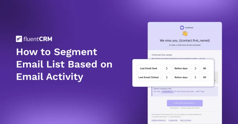 Graphic showing how to segment email lists by user activity.