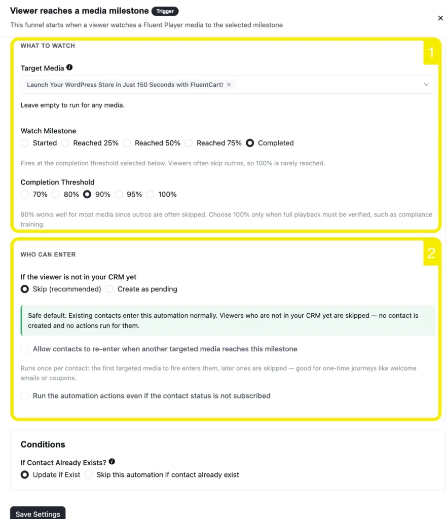 11. fluentcrm launch waitlist milestone config