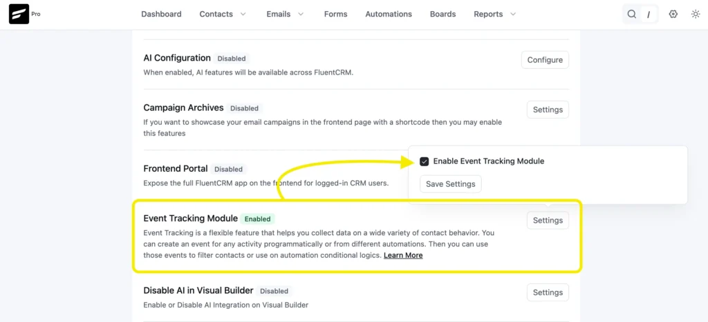 2. fluentcrm launch waitlist event tracking