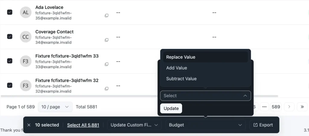 New Bulk custom field update capabilities