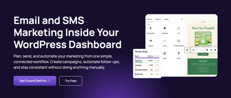 fluentcrm marketing features