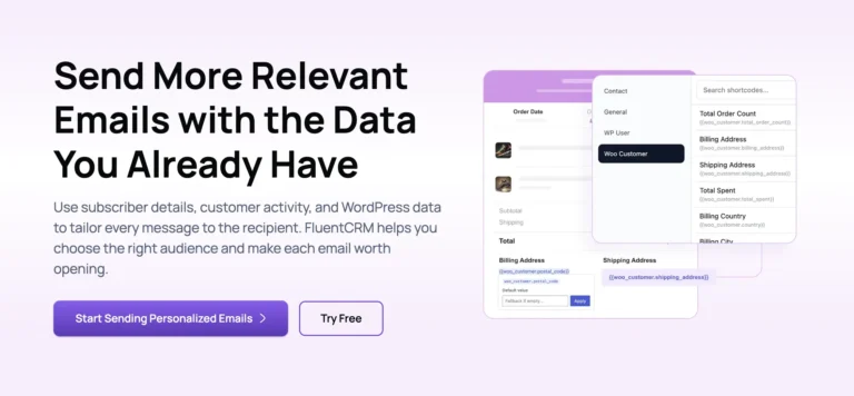 fluentcrm email personalization