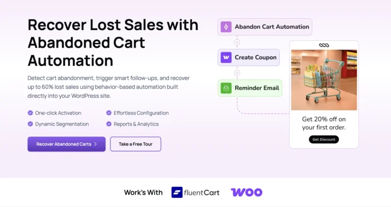 Abandoned cart automation software for WordPress and WooCommerce sites.
