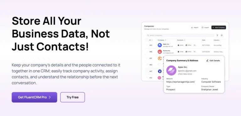 Company module for FluentCRM