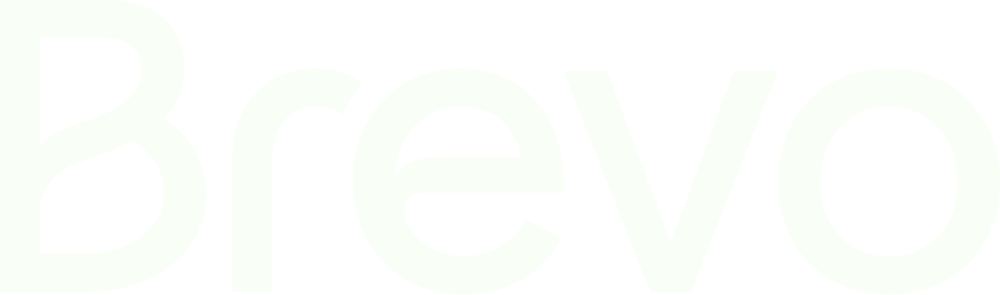 White Brevo company logo on a black background.