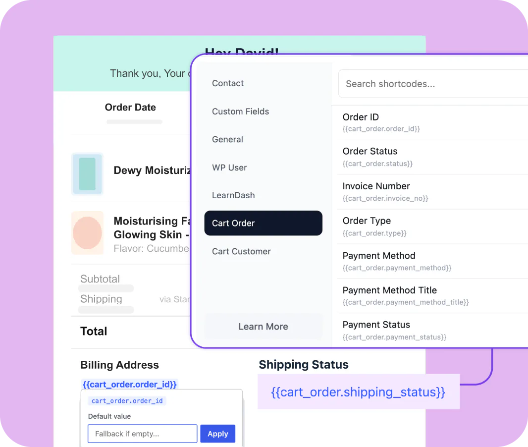 personalization cart integration