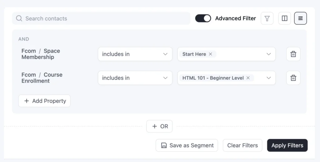 community platform based segmentation