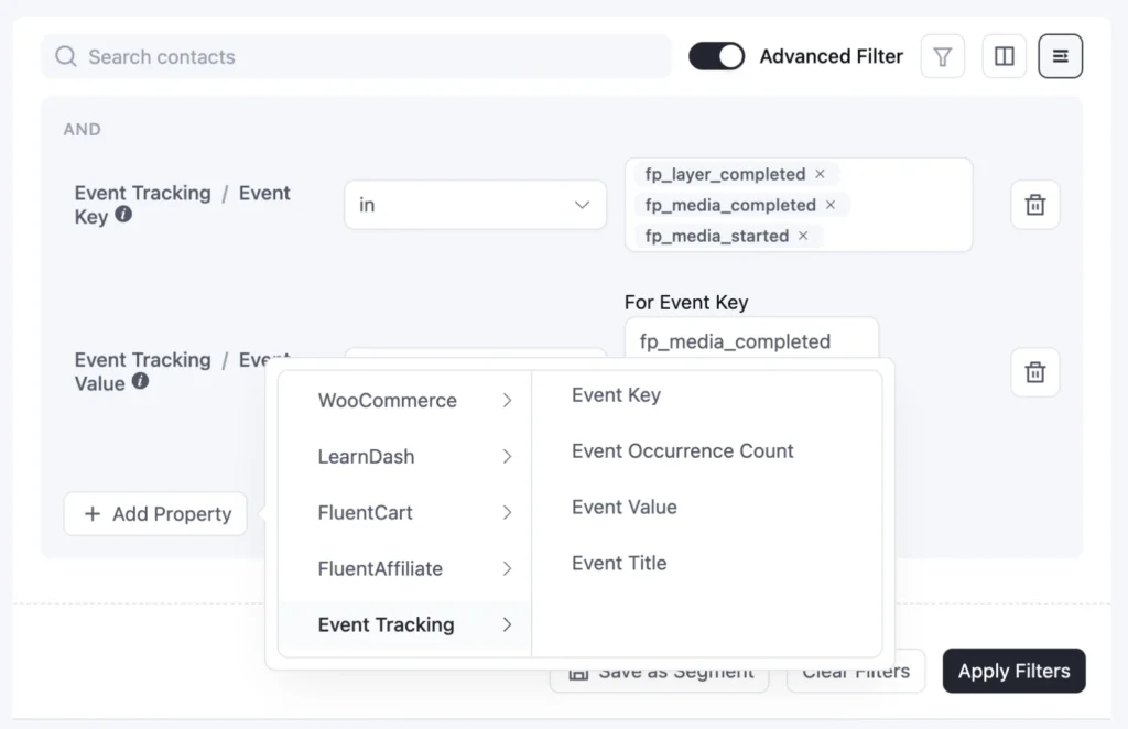 eventtracking based segmentation