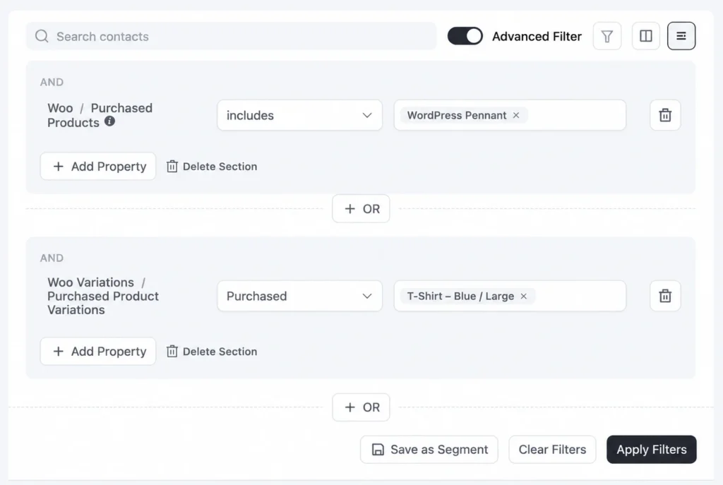 woo product purchase filter