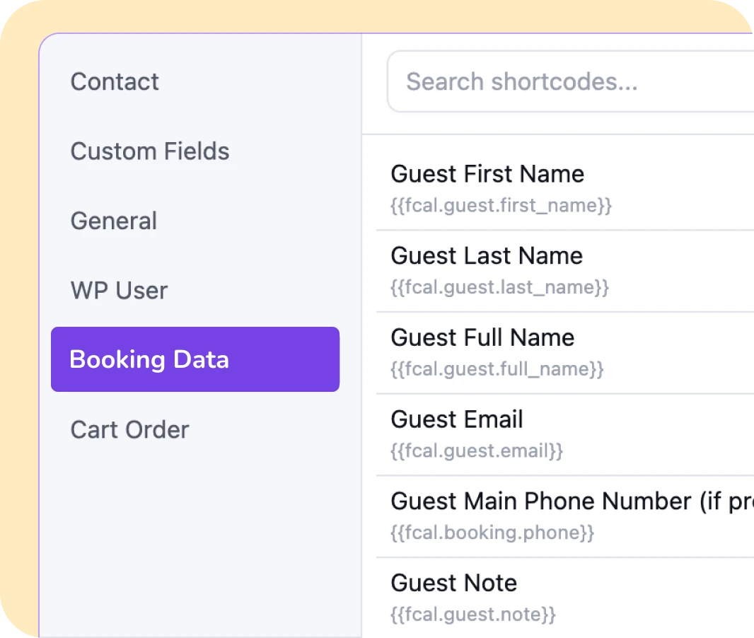 personalization fbooking